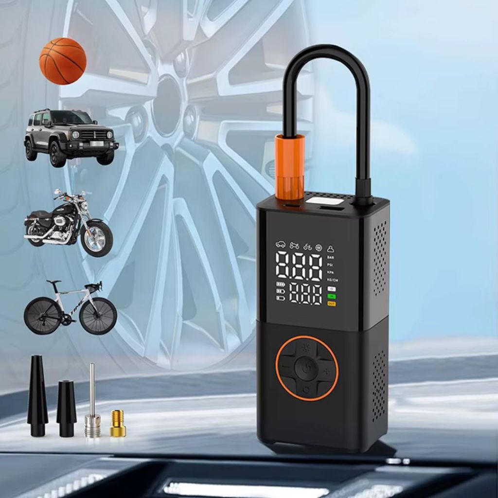 Mini Compressor De Ar Digital Portátil Recarregável Usb-c Calibrador Pneu Moto Carro Bike Bola + Função Powerbank 80W