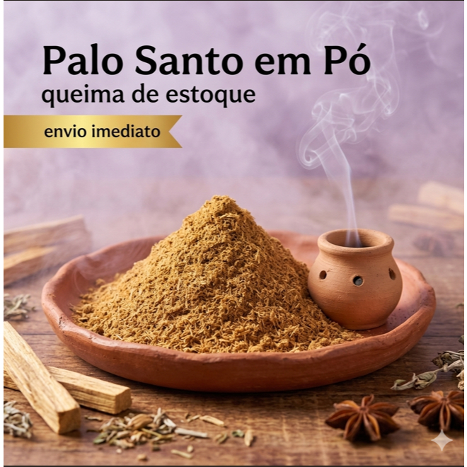Imagem Palo Santo peruano em Pó incenso natural uso para limpeza energética 10 gr meditação, ioga ou ritual