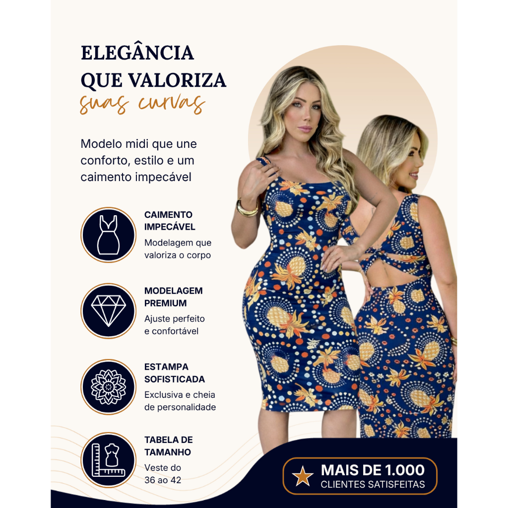 Vestido Feminino Midi Suede Canelado