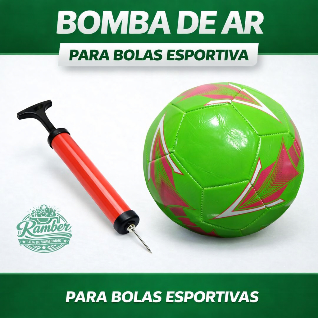 Bola de Futebol + Bomba de Ar – Kit para Treinos e Lazer Ideal para Jogadores de Todas as Idades e Campos