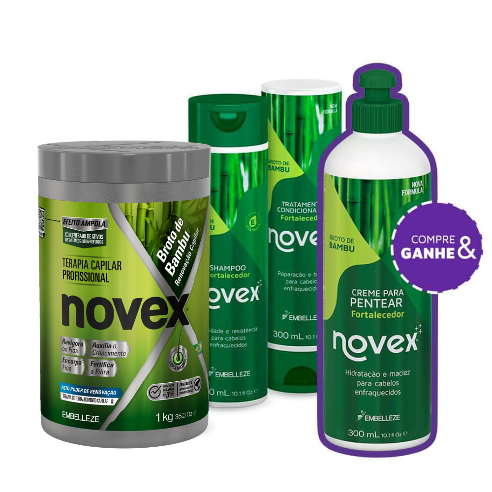 KIT NOVEX BROTO DE BAMBU + BRINDE