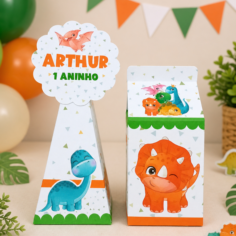 Kit Personalizado Dino Baby | Lembrancinhas Festa Infantil | Caixinhas | Aniversário