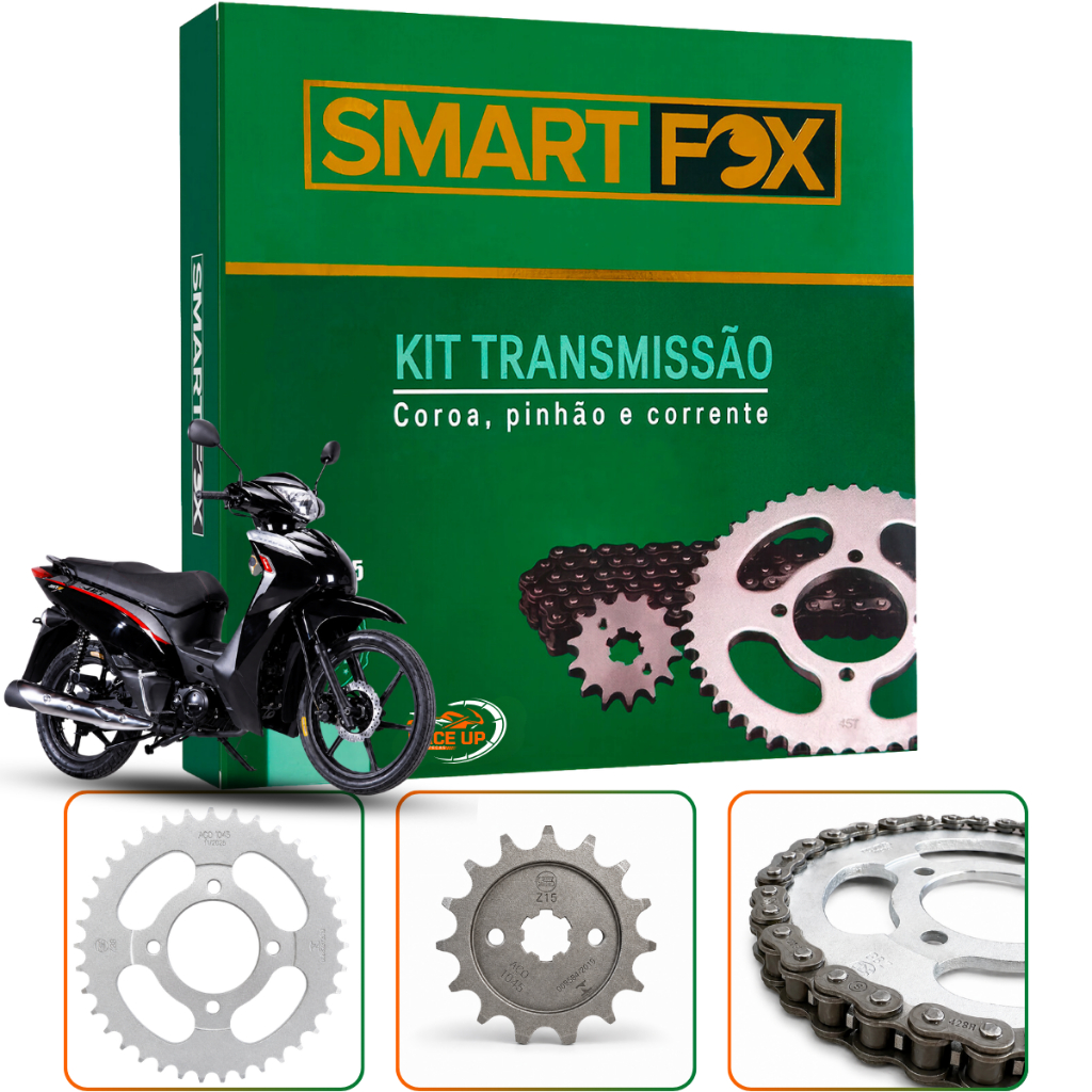 Kit Transmissão Relação Shineray Jet 125cc Completo Aço 1045