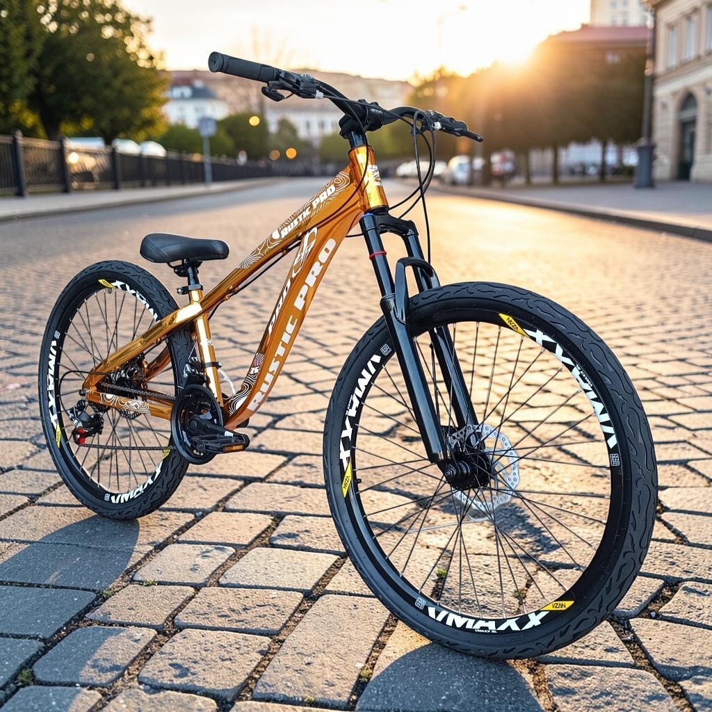 Bike Aro 26 PRO-X Freeride Dourado Metálico Rodas Rimaxx 21 Marchas Downhill Freio Disco Pneu Flame Tipo Hupi Naja Grau