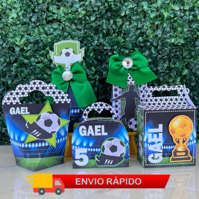 Kit Caixinhas Personalizadas Futebol - Lembrancinhas para festa infantil - PEGUE E MONTE