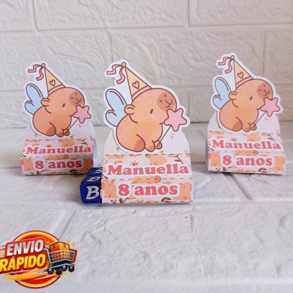 Porta Bis Duplo Capivara Cute Personalizado| Lembrancinha| Festa Infantil/aniversário/mesversário