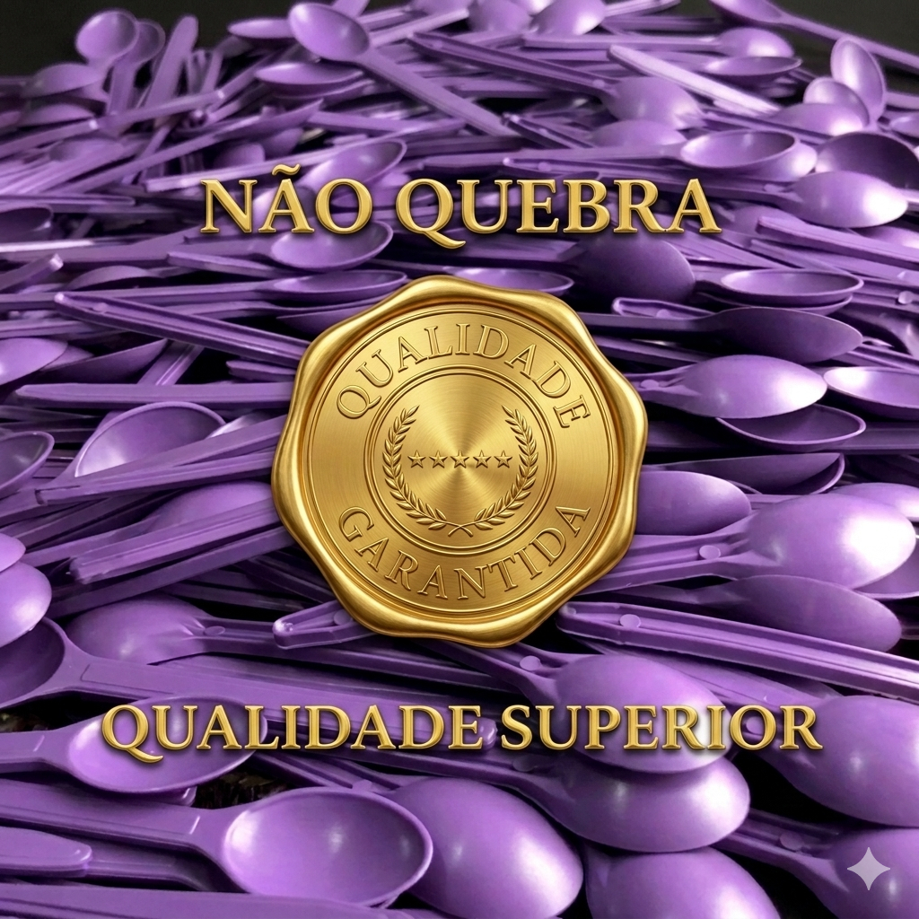 100~500 Colher de Sobremesa Reforçada Açaí Sorvete Bolo Plastico roxa