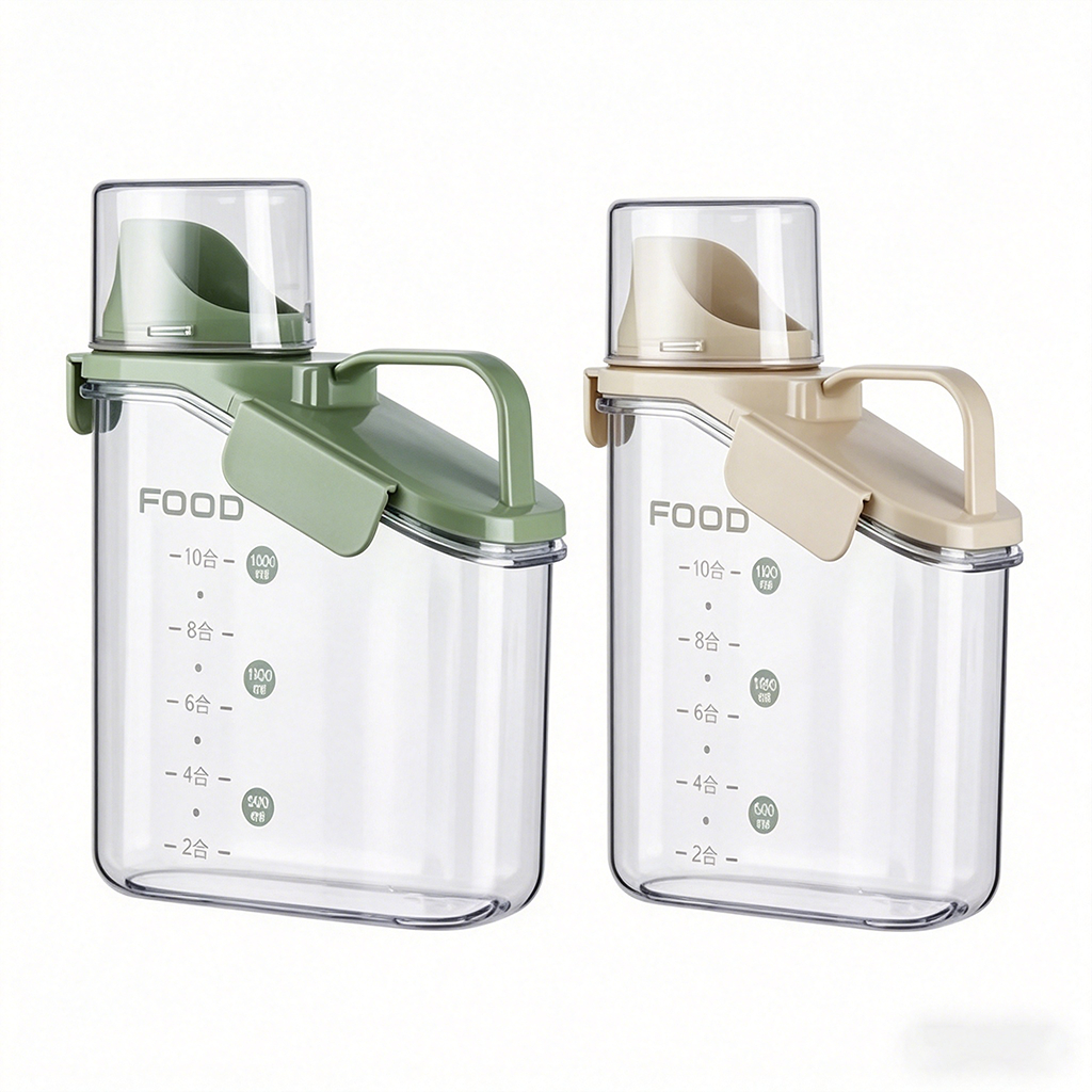 Pote Hermético em Acrílico dispenser para Grãos Sabão em pó e liquido com tampa Copo Medidor dosador