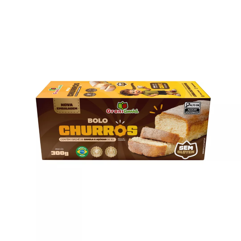 BOLO DE CHURROS GRANI AMICI SEM GLUTEN 300g (validade 30/09)
