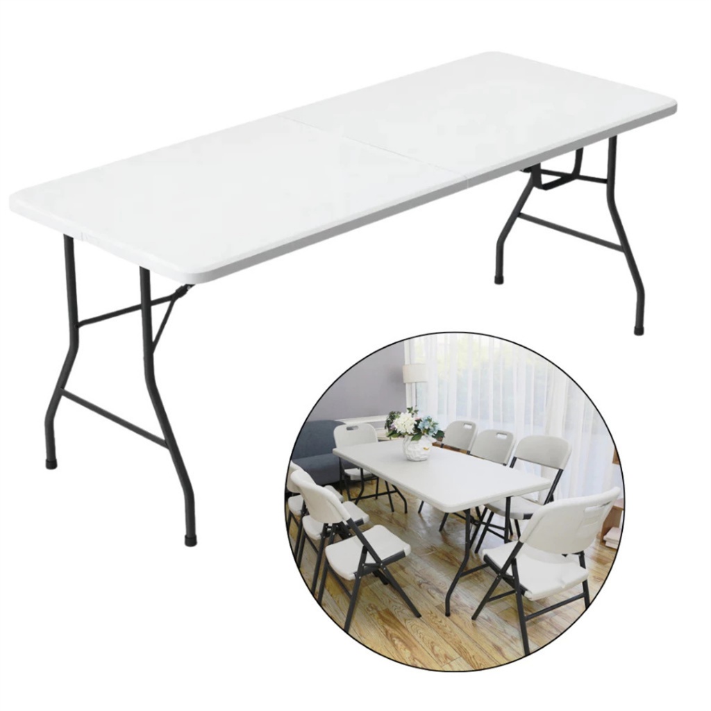1,80M Mesa Dobrável Vira Maleta Portátil。Mesa Dobrável Portátil 120X60cm com 4 Banquinhos Dobráveis 90X60cm com 2 Banqui