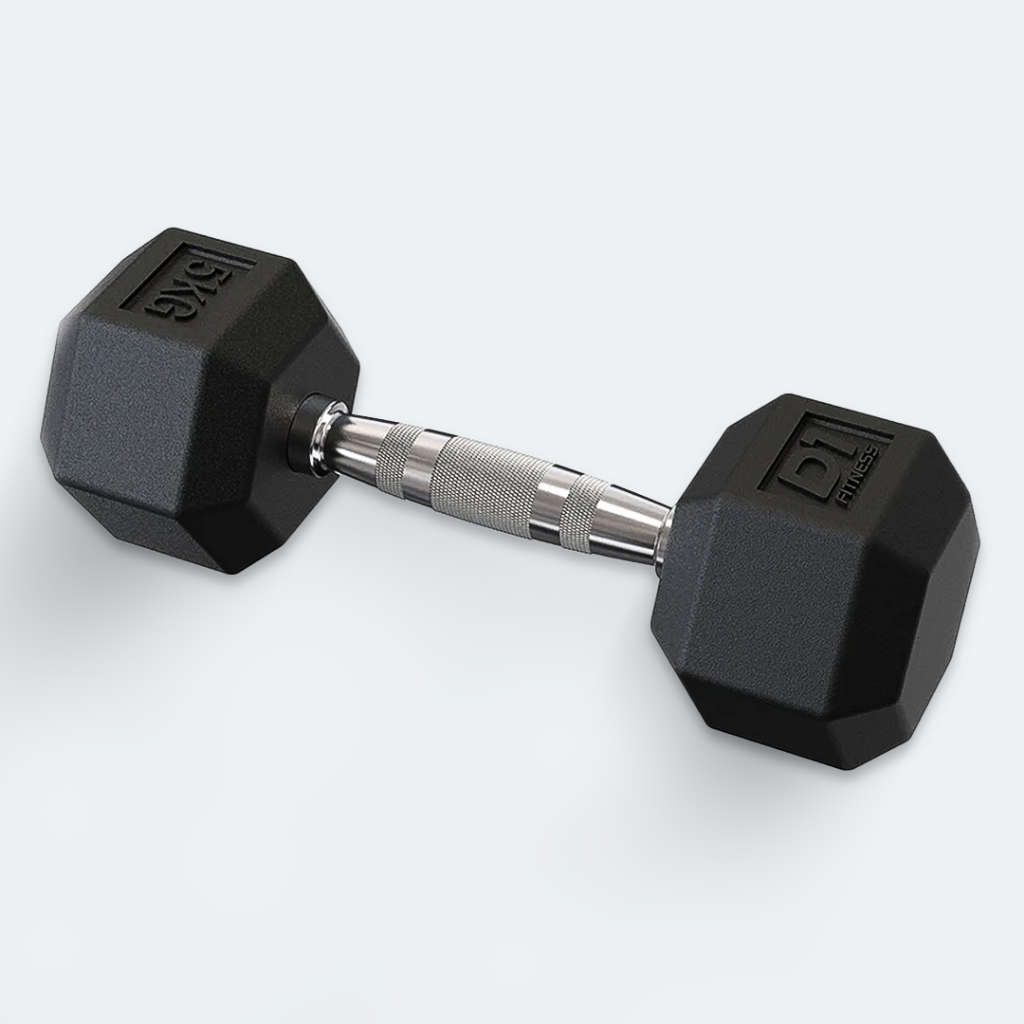 Par Halter Dumbbell Sextavado Emborrachado 5kg Musculação Treino Profissional — imagem 2 de 2