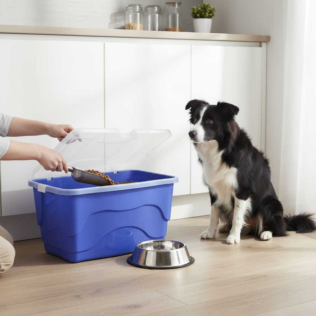 caixa organizadora plástica ração pets 20 litros tampa c trava