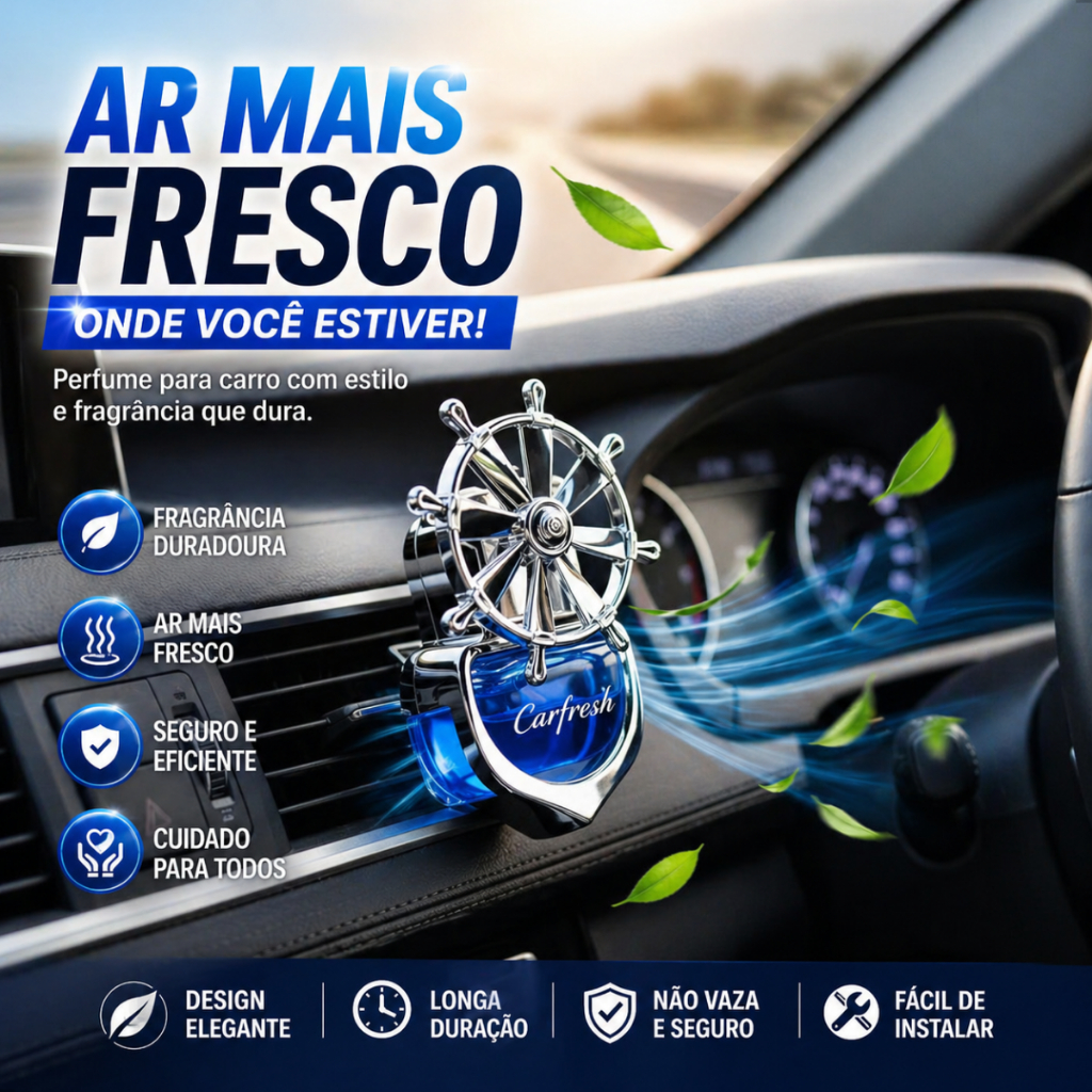 Difusor De Aroma Cheiro Cheirinho Para Fixar No Carro Ar Condicionado Ambiente Interno Odorizante Perfume Automotivo
