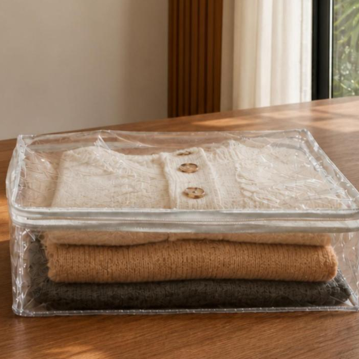 Kit 5 Organizador Multiuso/Saco Embalagem Com Zíper PVC Transparente PP 35x15x35 Sonho da Utilidades
