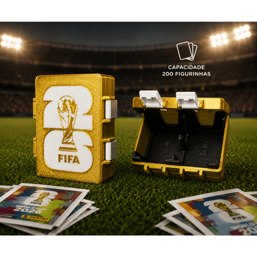 Porta Figurinhas Copa do Mundo 2026 FIFA | Caixa Organizadora Álbum Futebol | Case Colecionador