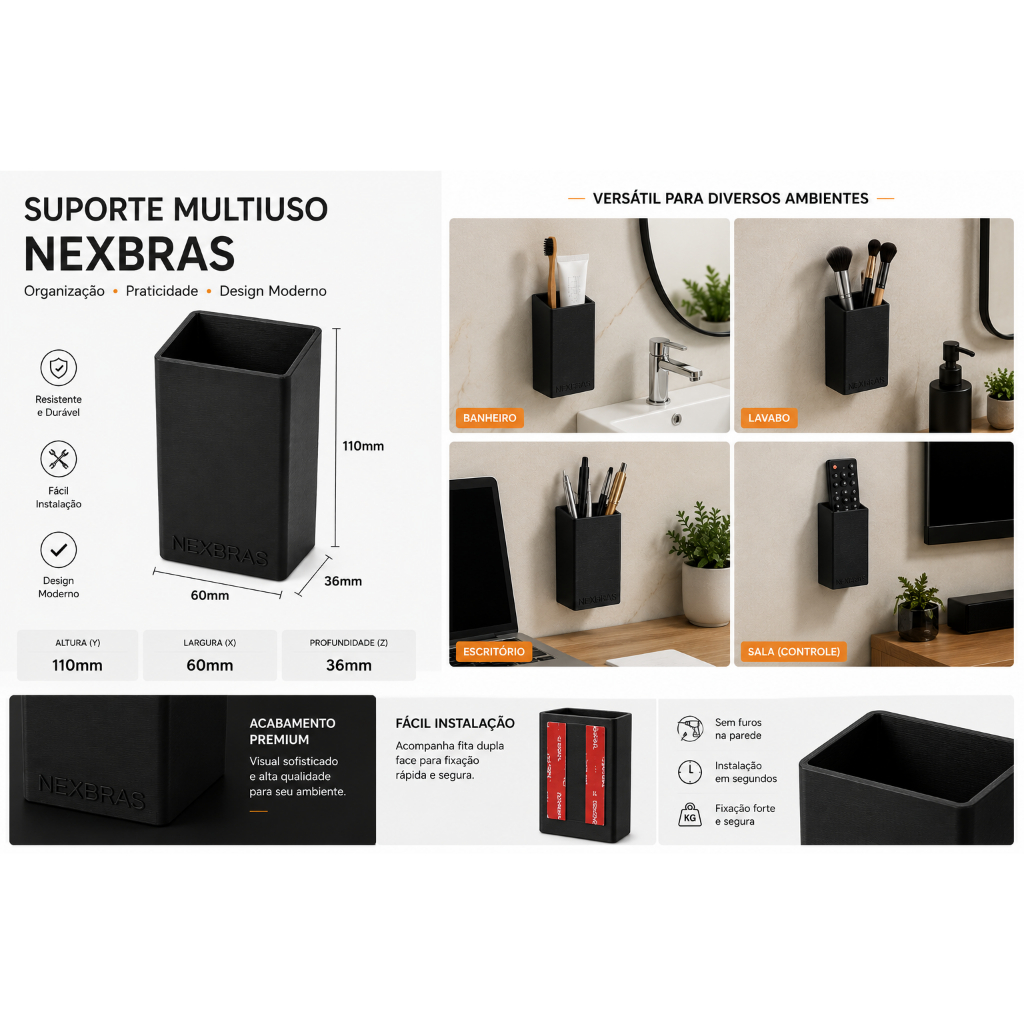 Suporte  Porta Controle Remoto Ar condicionado Televisao Caixa de Som Organizador e Elegante Bonito