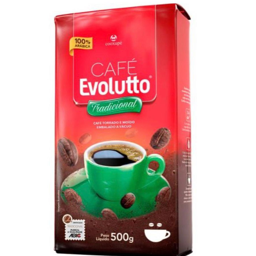 Café Evolutto Tradicional torrado e moído 500g embalado a vácuo
