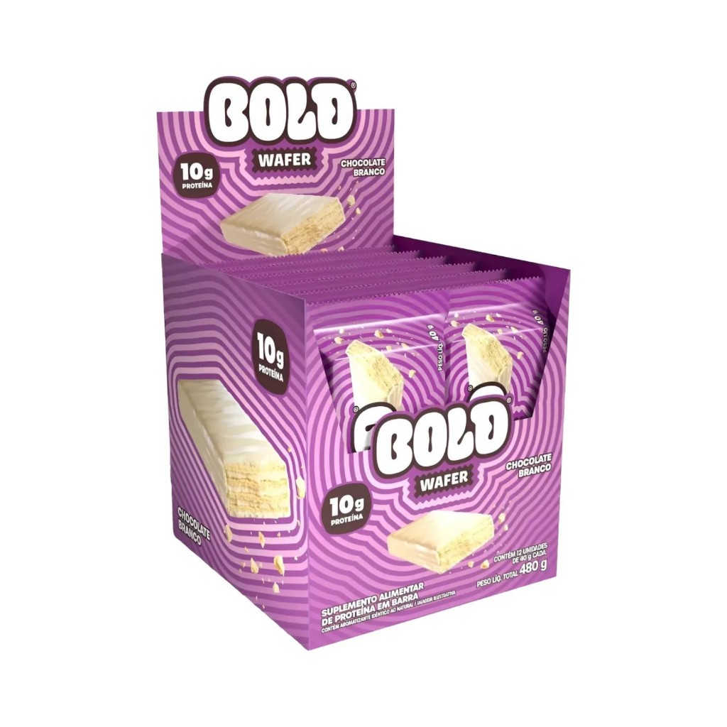 Bold Wafer Chocolate Branco 40g Caixa 12 Unidades - Lançamento