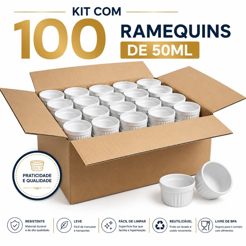 Kit 100 Ramekin Plástico 50 ml canelado servir Molho Petisco Buffet Festa Aniversário