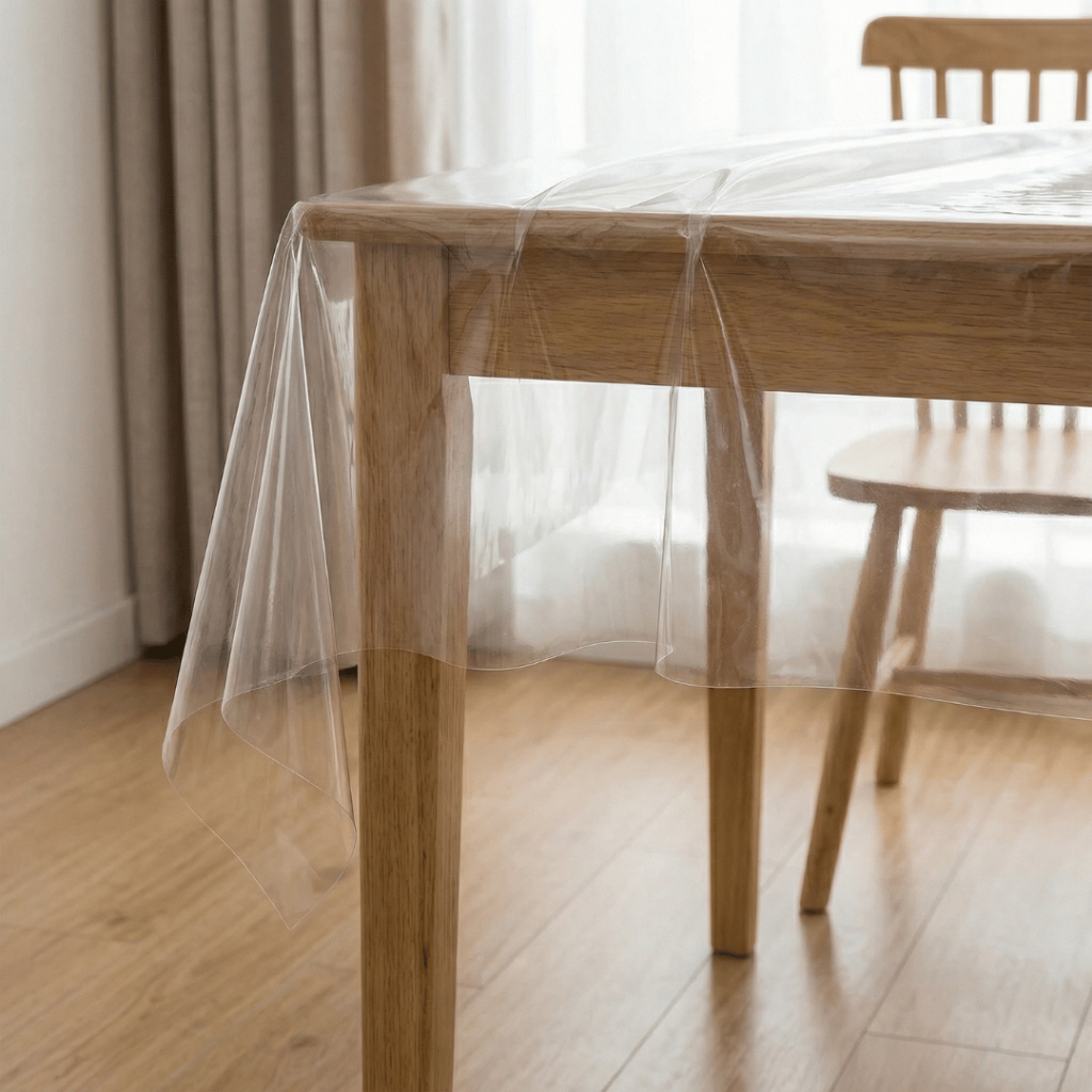 Toalha de Mesa Cristal Plástica Térmica Transparente Quadrada Para 2, 4, 6, 8 e 10 Lugares