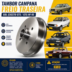 Tambor Campana Freio Traseira Gol (exceto Gts / Gti) Hf 65