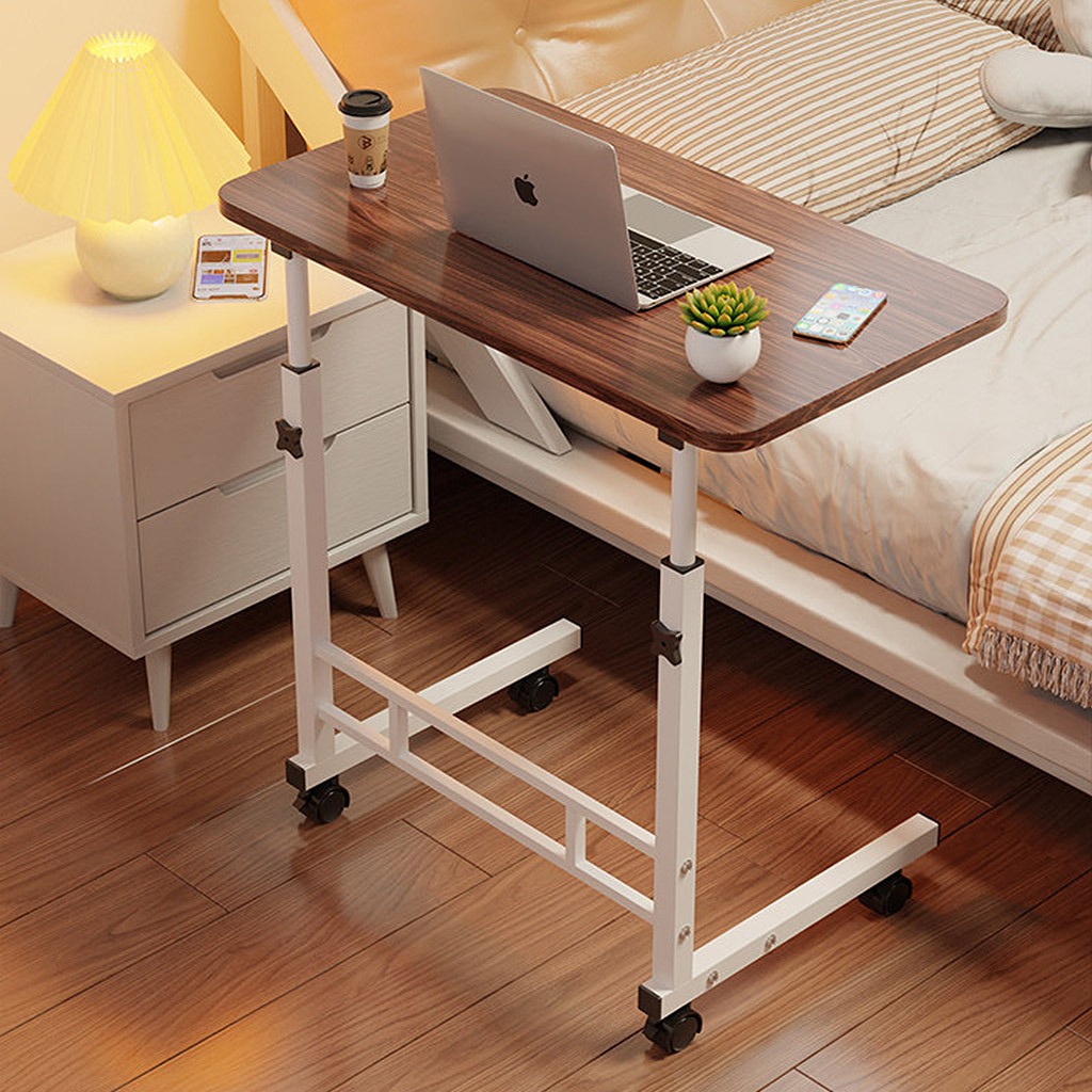 Mesa Multiuso Ajustável com Rodinhas para Notebook Cama Sofá Novo Chegada Cor Nogueira Preta