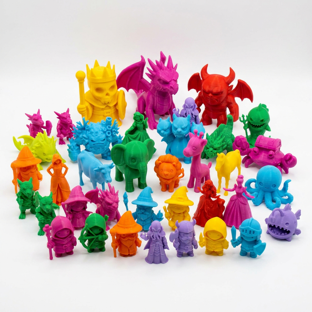 Kit Meeples 6 Miniaturas Personagens RPG – 50 Modelos de bonecos (Heróis, Orcs, Princesas e Mais)