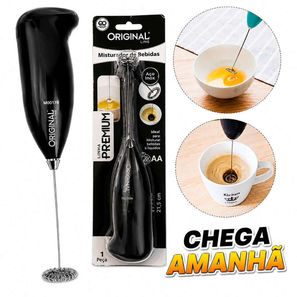 Misturador Mixer  Elétrico Portátil  Café, Cappuccino, Chocolate, Drinks  Receitas Bebidas