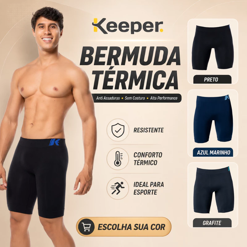 Bermuda Térmica Keeper: 48% Off! 🏃‍♂️