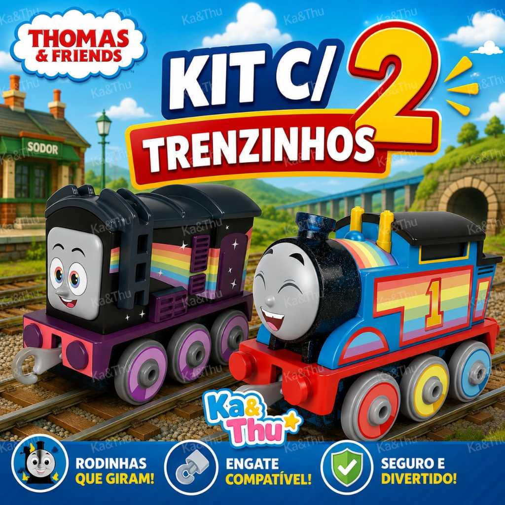 Kit c/ 2 Trenzinhos Thomas e Seus Amigos