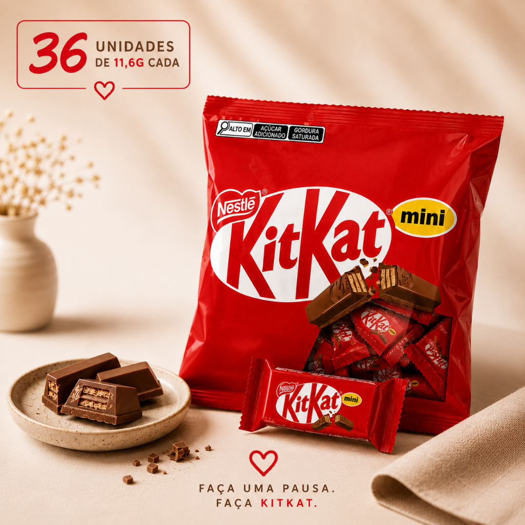 Chocolate KitKat Mini ao Leite 417,6g 36UN