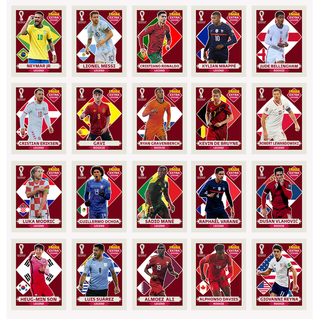 Figurinhas Legends da Copa do Mundo 2022 - Extra Stickers Originais Panini