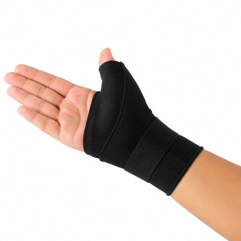 Munhequeira De Pulso Em Neoprene Com Polegar Bilateral Preto