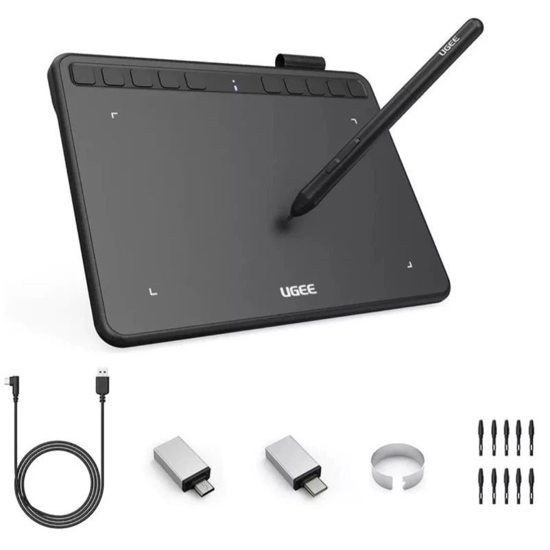 Mesa Digitalizadora UGEE S640 Tablet 6,3 Com Caneta Desenho Cores Disponíveis