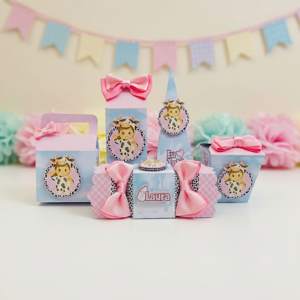 Kit Festa Pegue e Monte Eu amo meu Tetê Rosa- Lembrancinhas personalizadas-Aniversário Infantil- Papelaria Personalizada