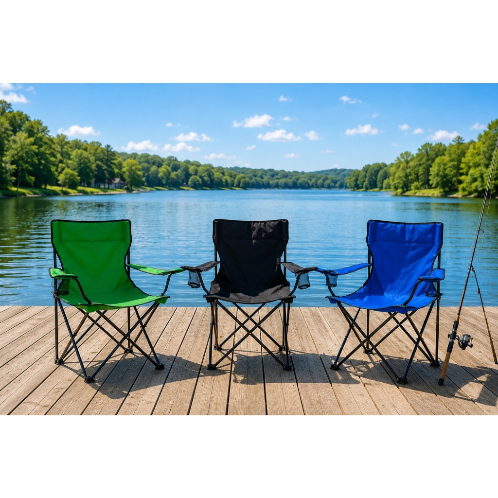 Cadeira Camping e Pesca Dobrável Com Porta Copos e Bolsa