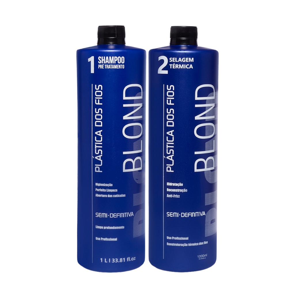 Kit Escova Progressiva Blond Para Cabelos Loiros e descoloridos Uso Profissional Salão de Belleza