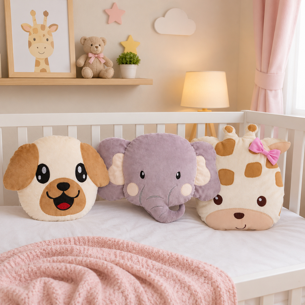 Almofada Decorativa de bebê Safari Baby Infantil Quarto Decoração Pelúcia Estrela Menina Menino