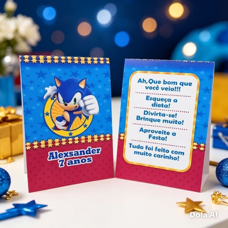 Kit Plaquinha de Agradecimento Sonic - Centro de Mesa- Personalizados- Lembrancinha- Festa  Aniversário- Decoração