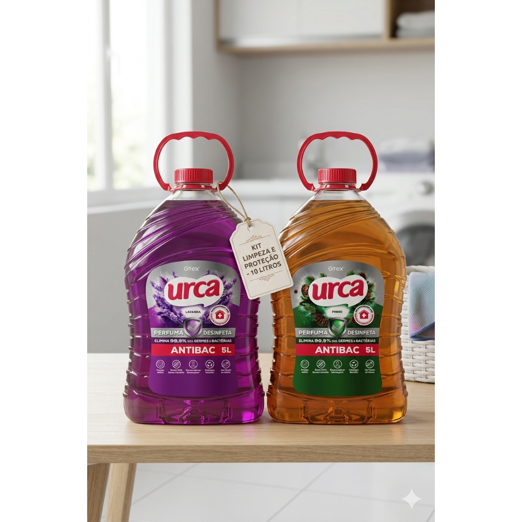 Kit 1 DESINFETANTES URCA LAVANDA 5L + 1 DESINFETANTE URCA PINHO 5L