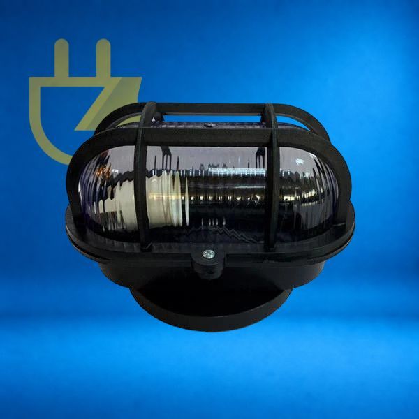 Arandela Oval LED E27 IP65 Preta - Luminária Externa Bivolt para Parede | Volt Prime