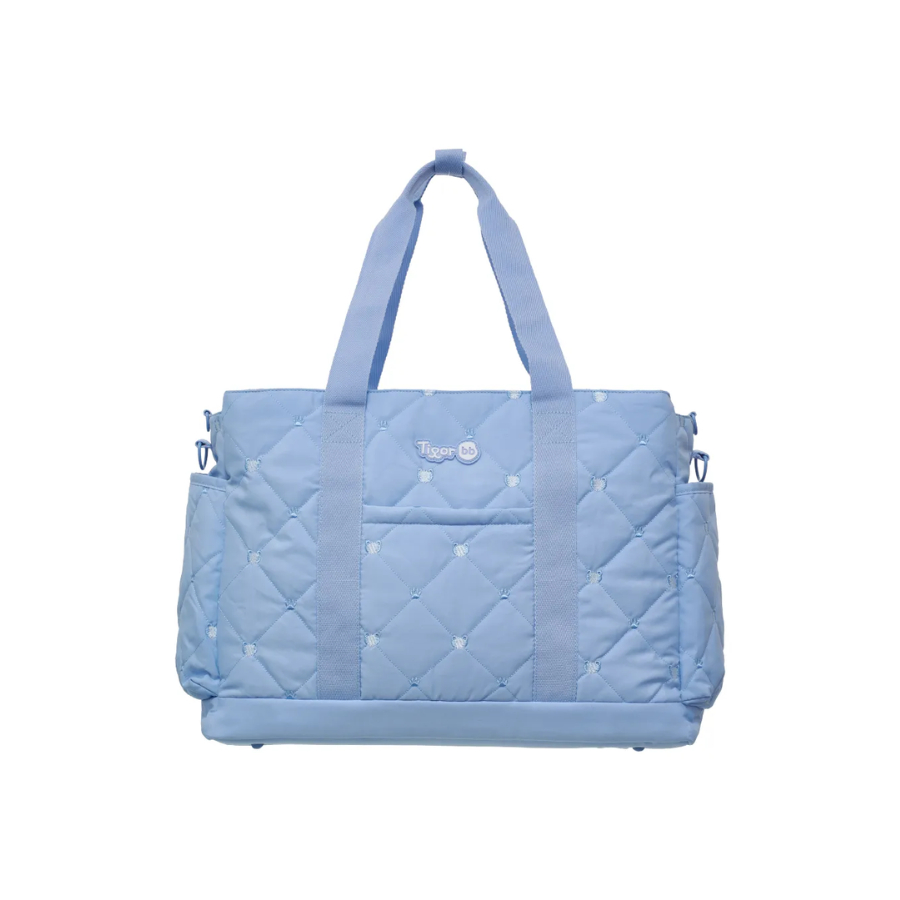 Bolsa Tote Maternidade Tigor T Tigre 46cm Grande Com Trocador e Alça Ajustável Azul Original - Pacific