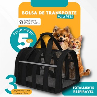 Bolsa Mala Transporte Pet Cachorro Gato 5kg Viagem Avião Material Respirável com Alça
