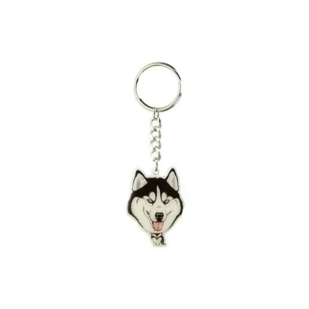 Chaveiro de Metal Heads Cachorro Raça Siberian Husky
