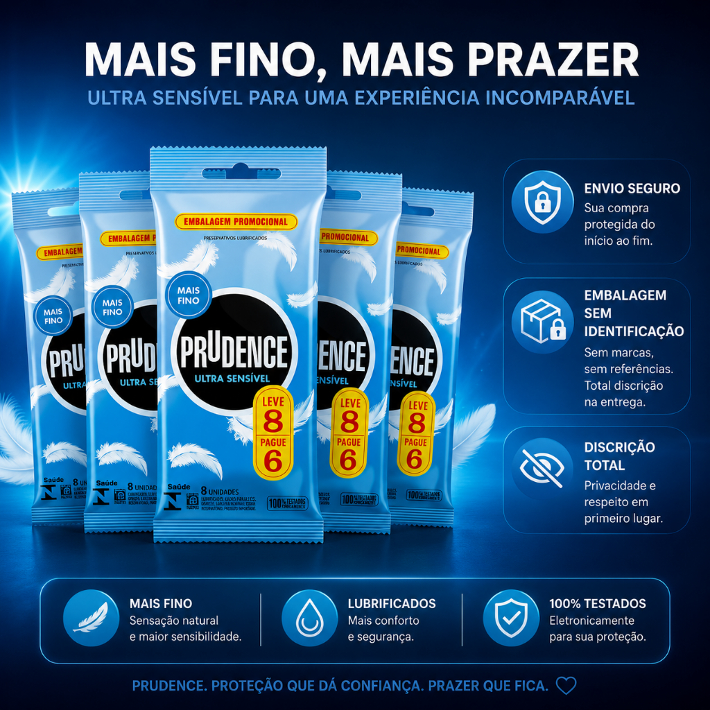Kit Com 5 Unidades Preservativo Prudence Ultra Sensível Mais Fino
