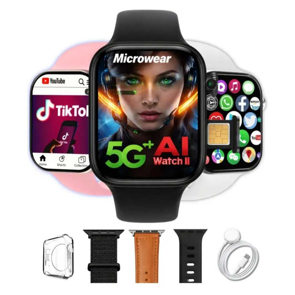 Smartwatch W11 Ai Chip 5g Wifi 16gb Microwear Android 9 Amoled Chip Câmera Wifi Original