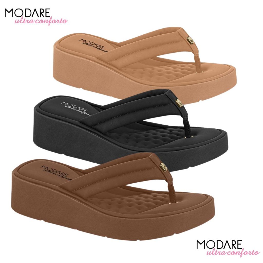 Sandalia Tamanco Feminino Modare Anabela Macia Confortavel Leve Ref: 7226.101