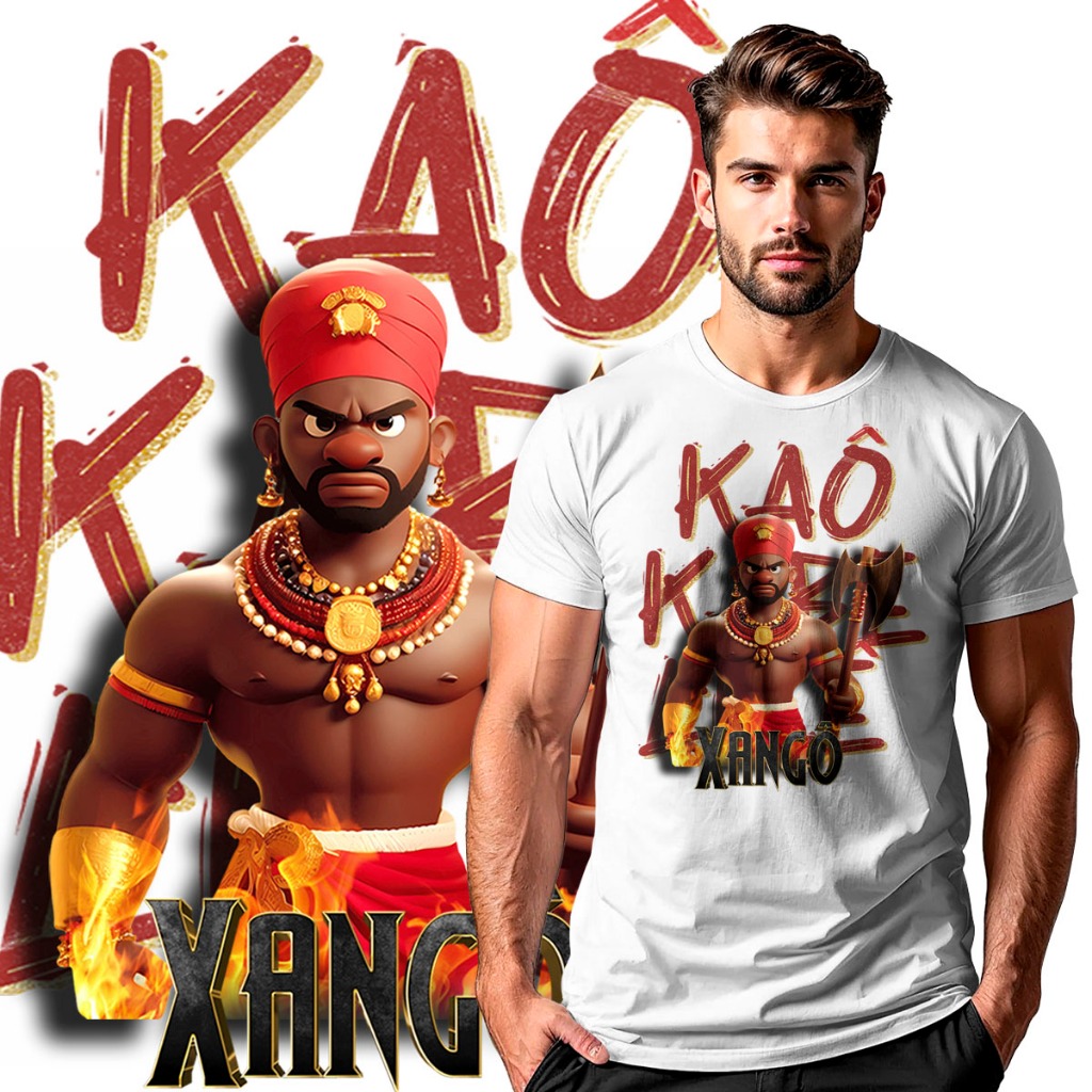 Camiseta blusa Orixá Xangô Kaô Kabecilê 26