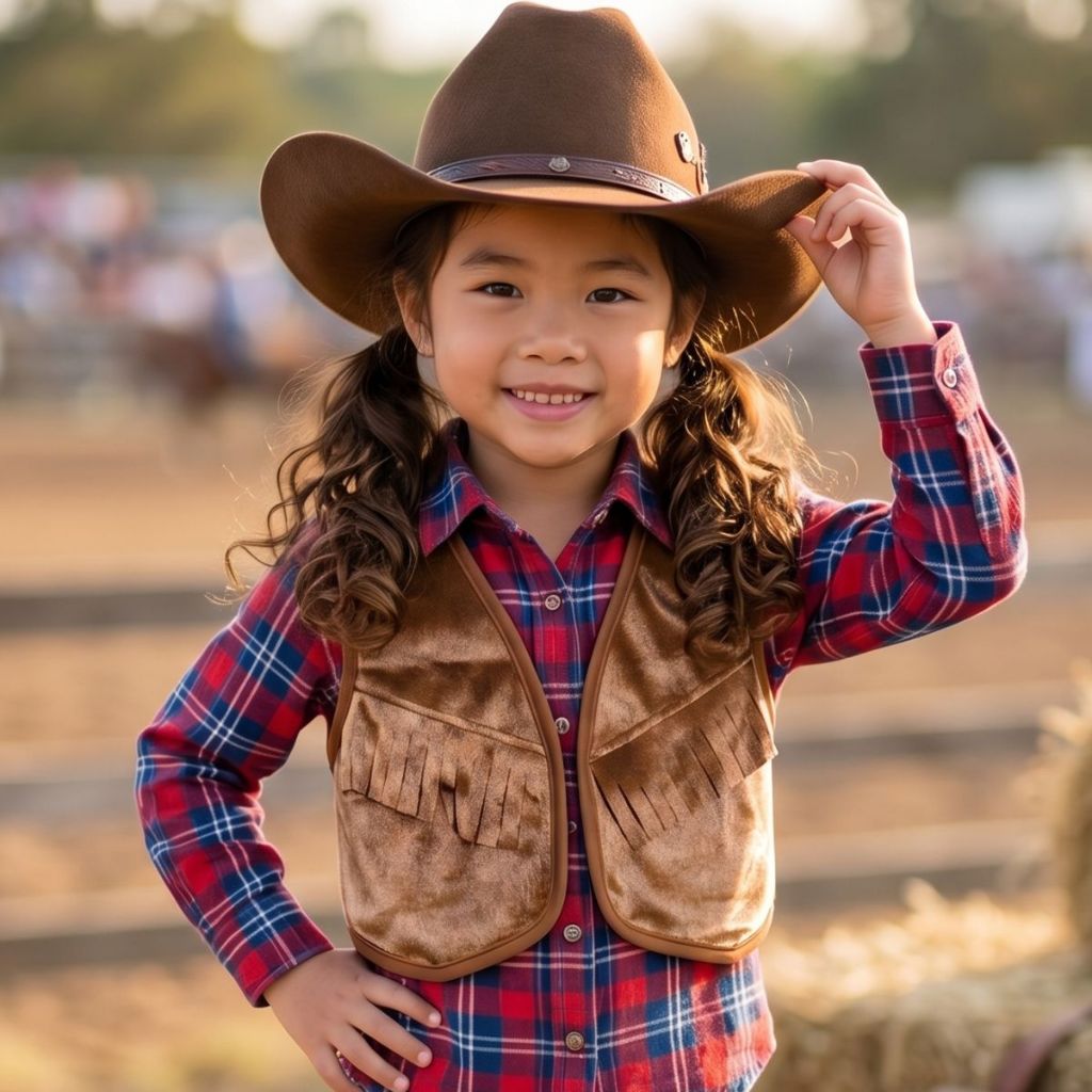 Colete Marrom Camurça Cowboy Fantasia Infantil Envio Imediato