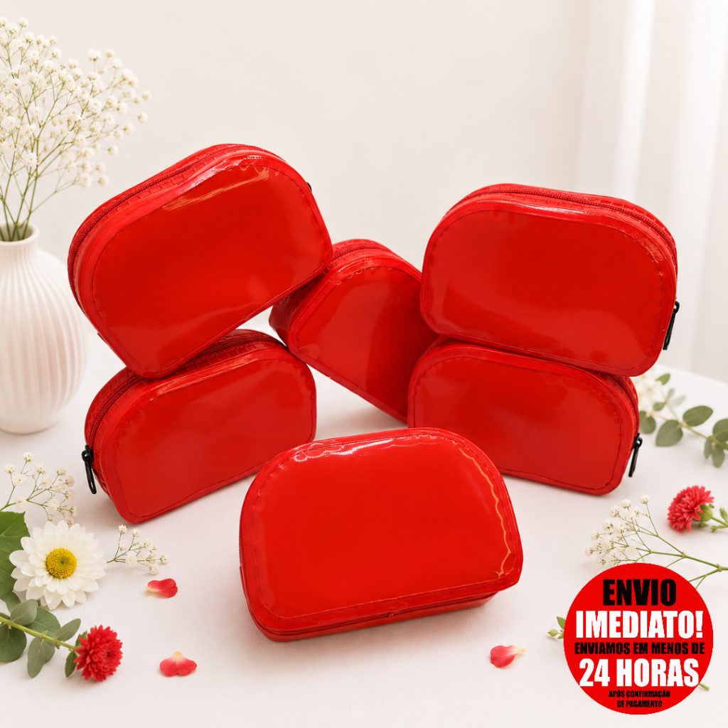 Kit 6 UND Carteira Feminina/Masculino Brinde Para Clientes Eventos Porta Objetos Compacta Multiuso Moderna Impermeável